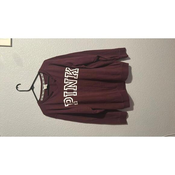 Victoria's Secret Other - Pink Victoria Secret Burgundy Long Sleeve Sweatshirt